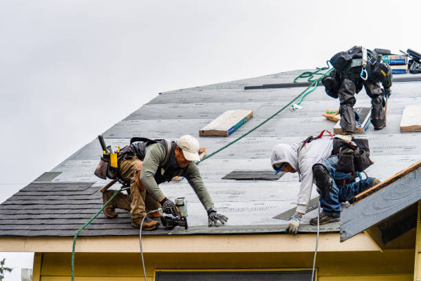 Professional Gutter Installation technician working in Summitville, TN